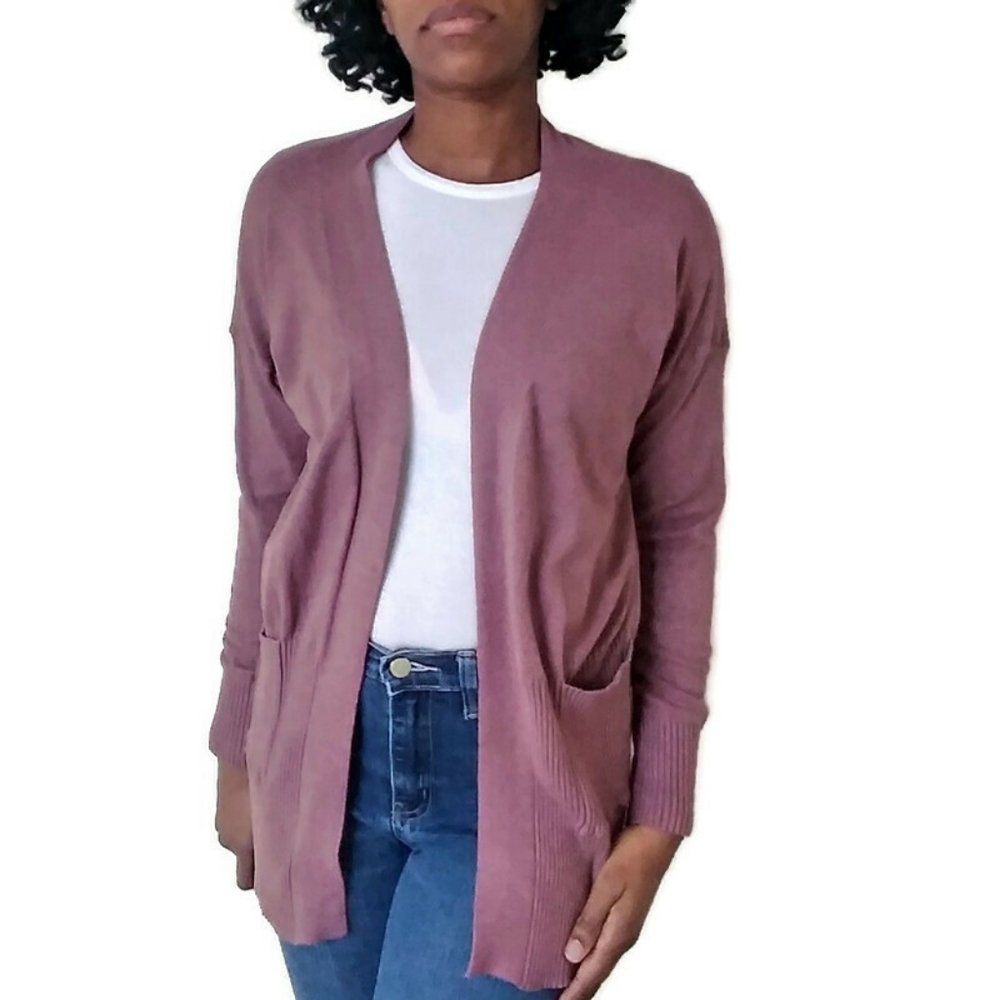 ALTAR'D STATE Mauve Open Front Sweater Cardigan